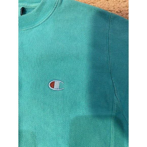 Champion Reverse Weave Crewneck Pullover Sweatshirt Size XS Teal - Picture 3 of 6